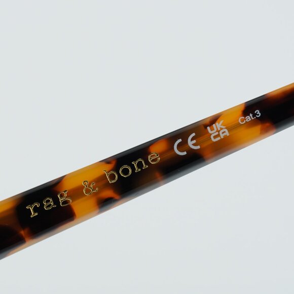 Rag & Bone RNB6006/S 0086 QT Sunglasses Havana Square Frame, Green Lenses - Picture 9 of 10